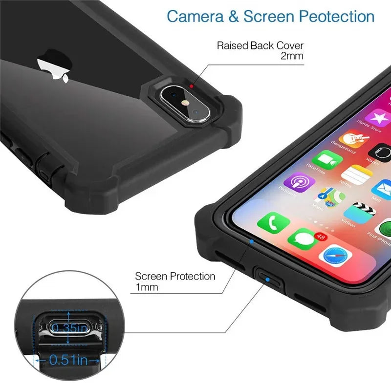 Shockproof Transparent TPU Phone Case – iPhone 6–12 Pro/Max