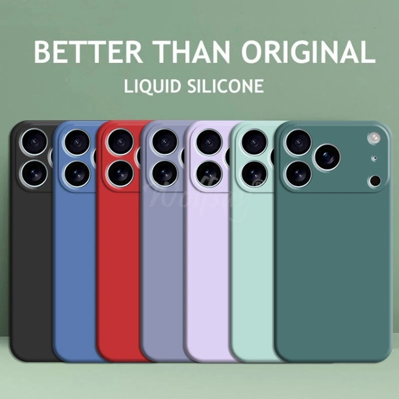 Liquid Silicone TPU iPhone Case – Plain & Protective (iPhone 17 Series/Air/Pro Max)