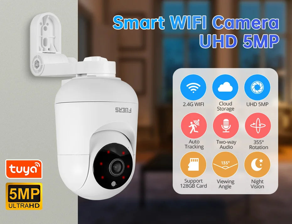 FUERS 4K 8MP WiFi Camera – Tuya Smart Home Security & Baby Monitor