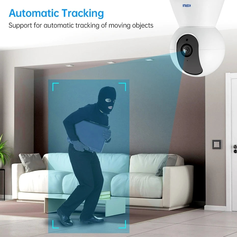 KERUI 5MP 4K Mini WiFi Camera – Tuya Smart AI Indoor Security