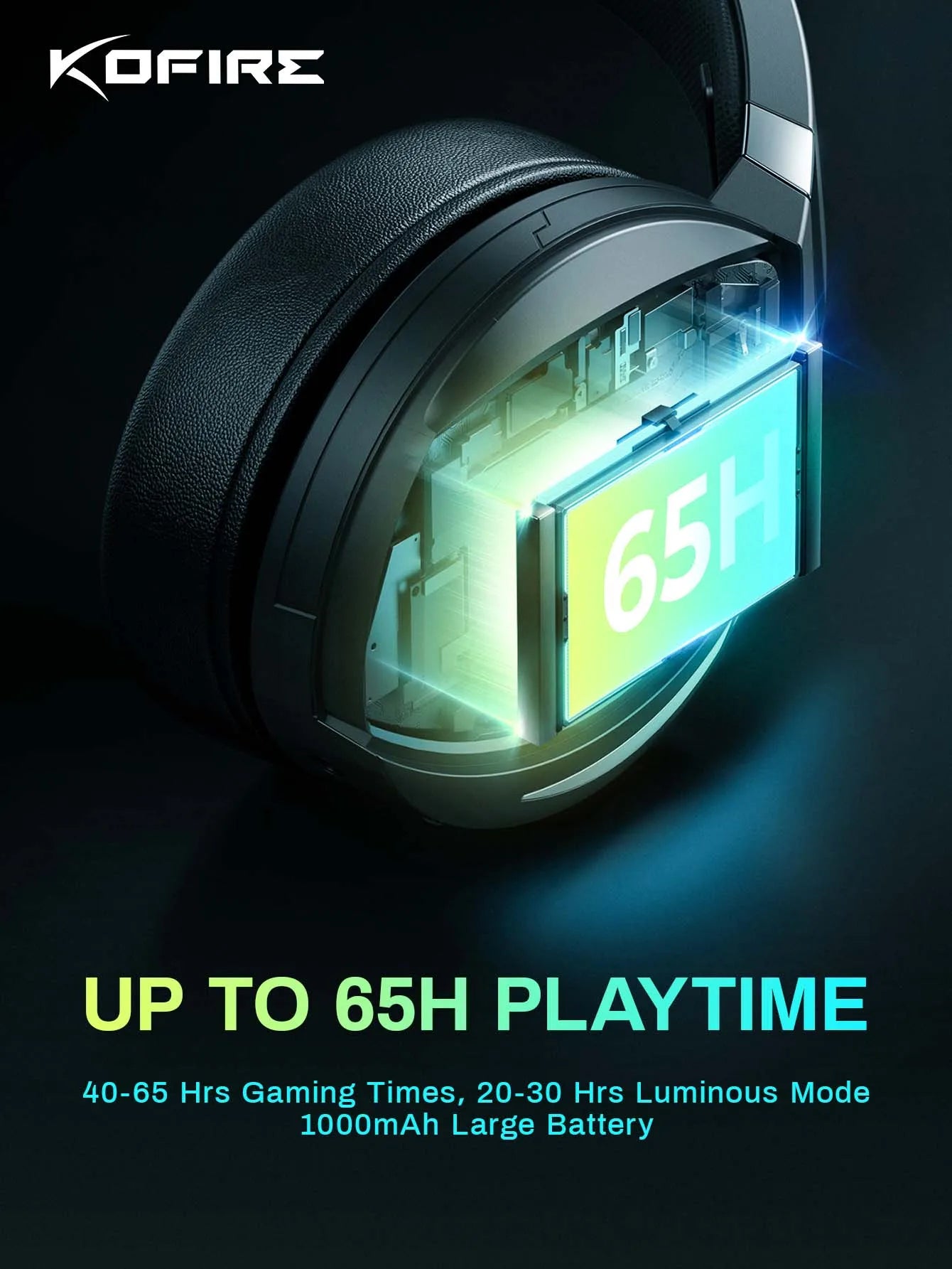 Kofire UG-06 Gaming Headset – Wireless 2.4G/Bluetooth, RGB, Low Latency