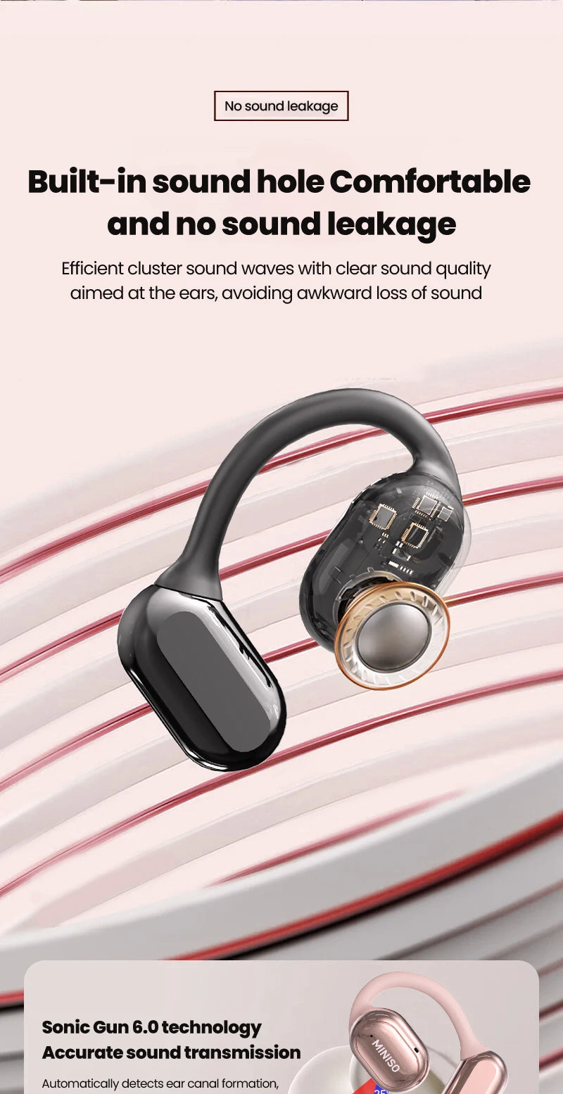 MINISO X39 Wireless Open-Ear Earbuds – Bluetooth 5.4, HiFi Sound, IPX5