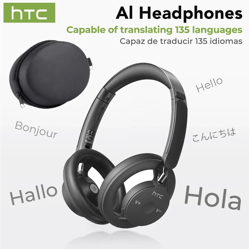 HTC HP06 Bluetooth 6.0 Wireless Open-Ear Headphones – Foldable & Lightweight