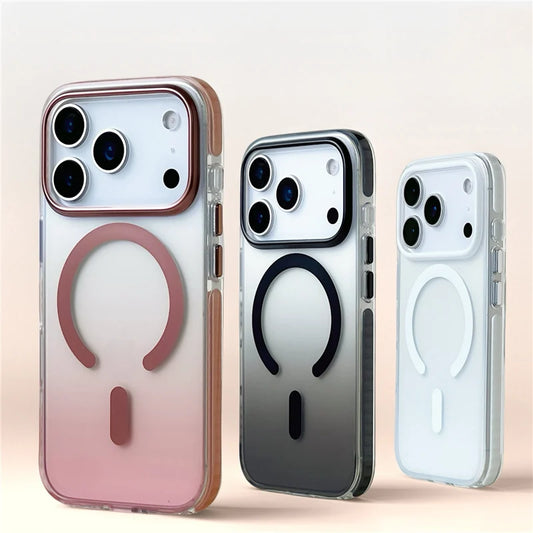 Gradient Matte iPhone Case – Shockproof & MagSafe (iPhone 16–17/Air/Pro Max)