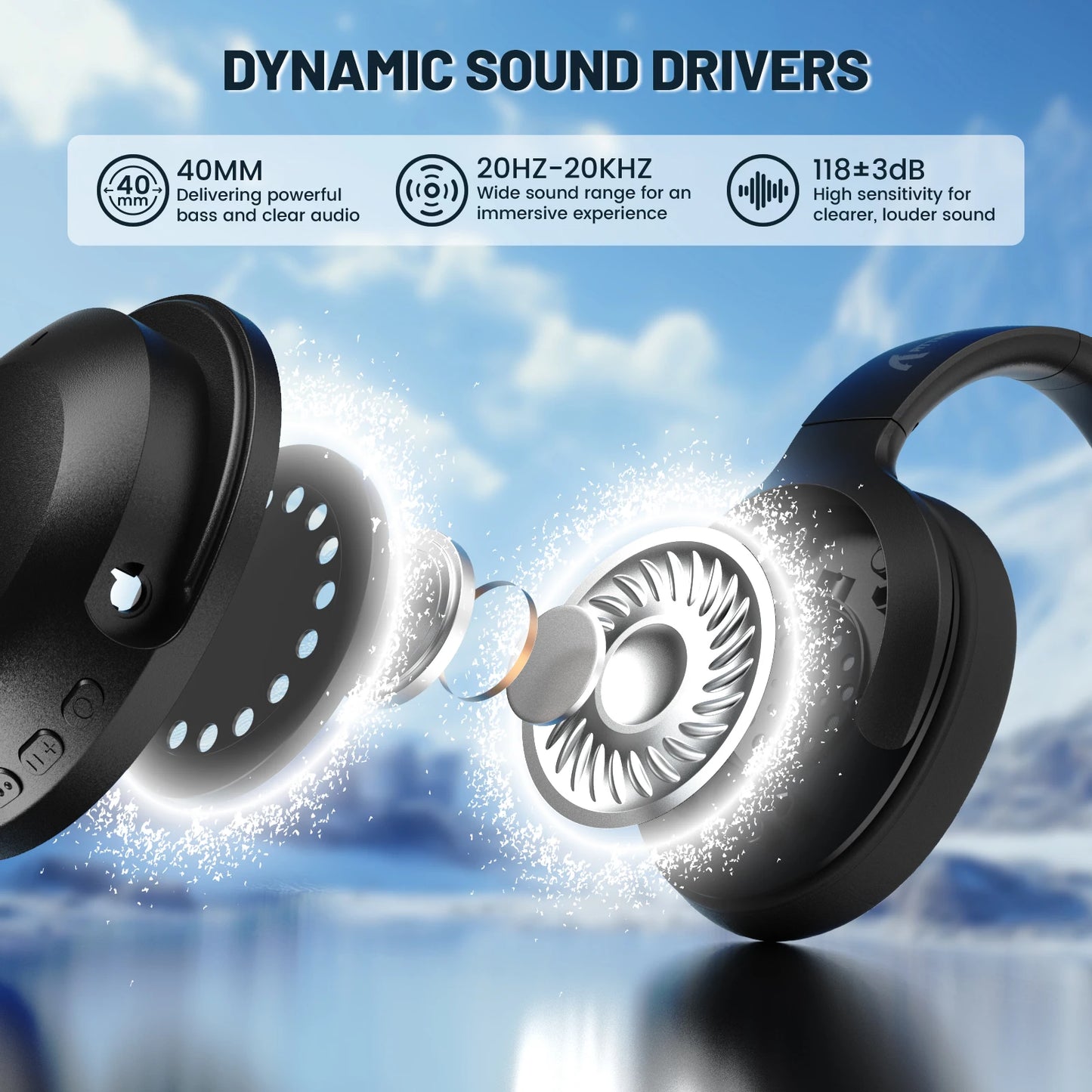 ATTACK SHARK G300 Wireless Gaming Headset – Foldable, ANC, HD Stereo