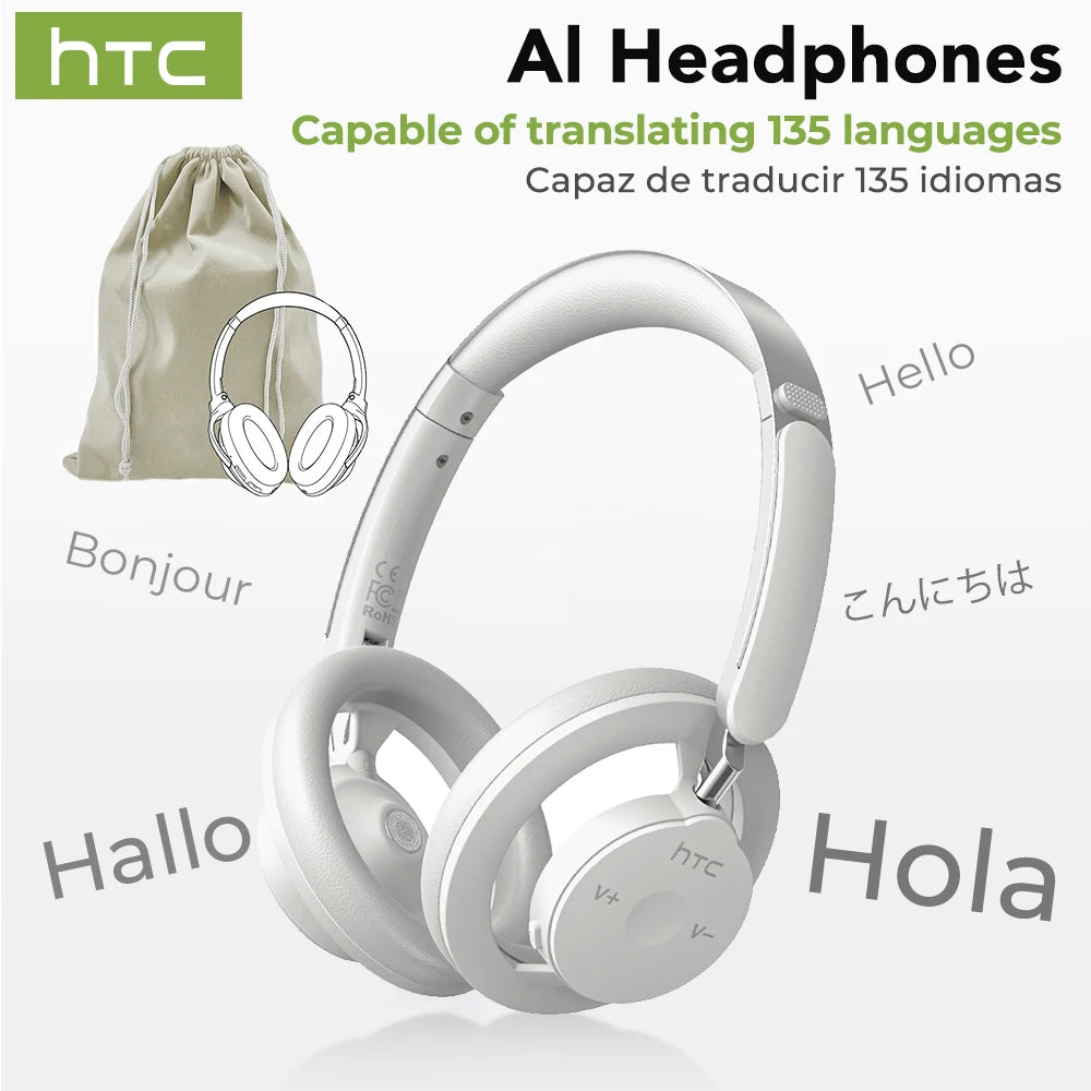 HTC HP06 Bluetooth 6.0 Wireless Open-Ear Headphones – Foldable & Lightweight