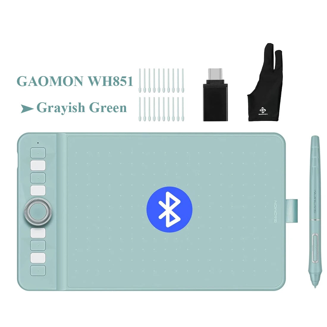 GAOMON WH851 Wireless Graphics Tablet – 16K Pen Pressure, 8x5'' Drawing Pad