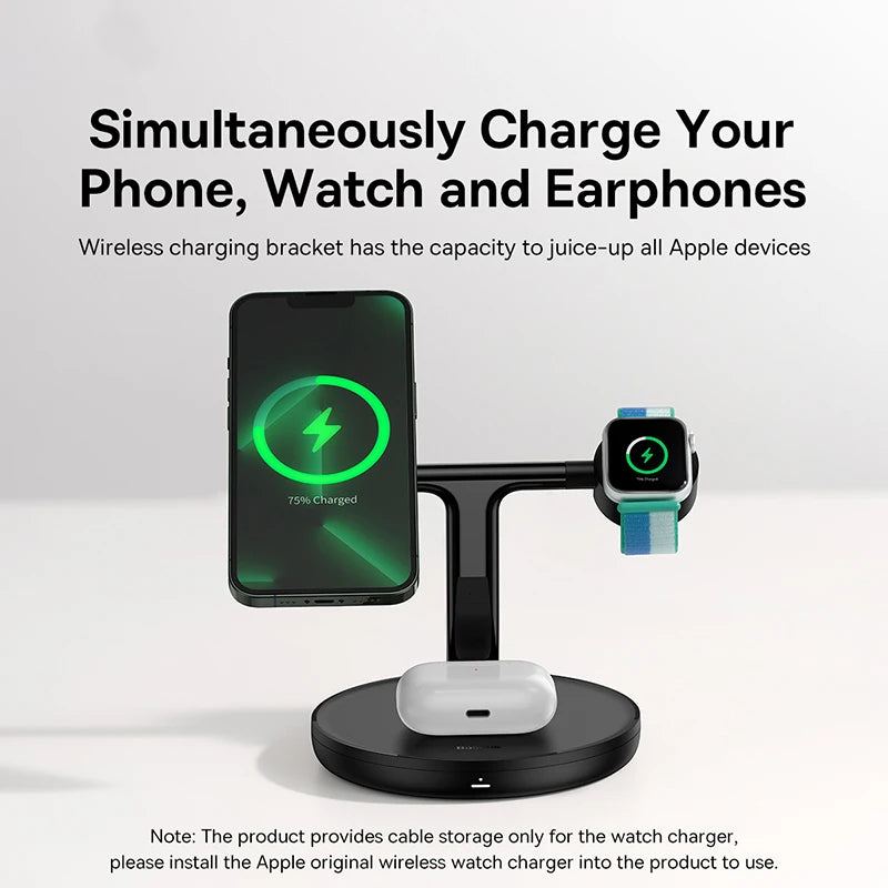 Baseus 3-in-1 20W Magnetic Wireless Charger – iPhone, AirPods & Apple Watch