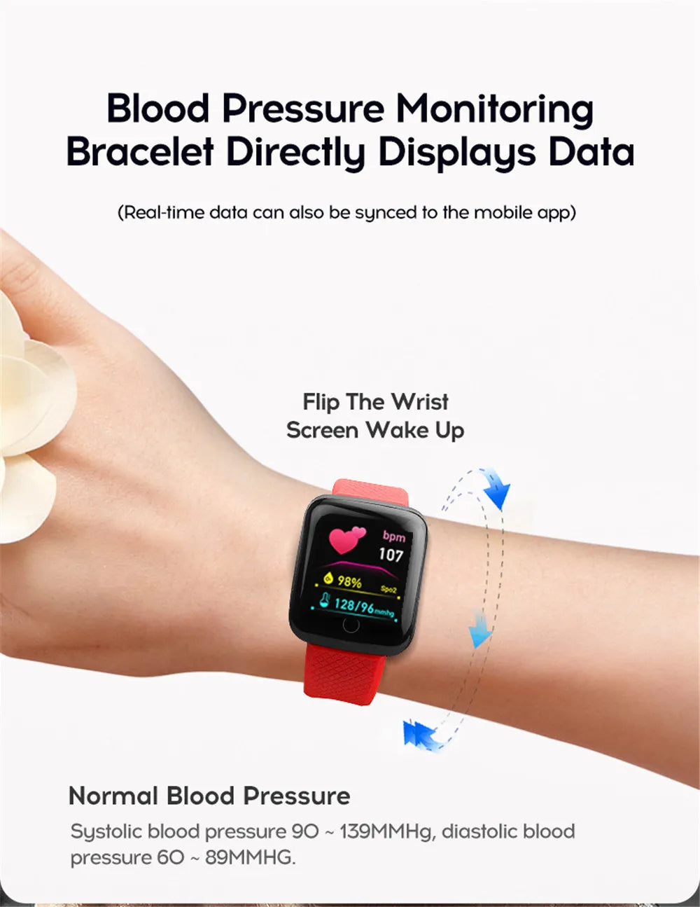 116 Smart Fitness Bracelet – Sport Watch, Music & Message Control, Bluetooth