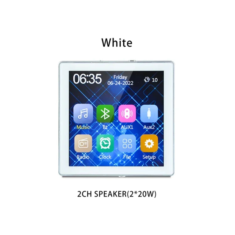 Mini Touch Screen Bluetooth Wall Amplifier – 4×25W Stereo PA System