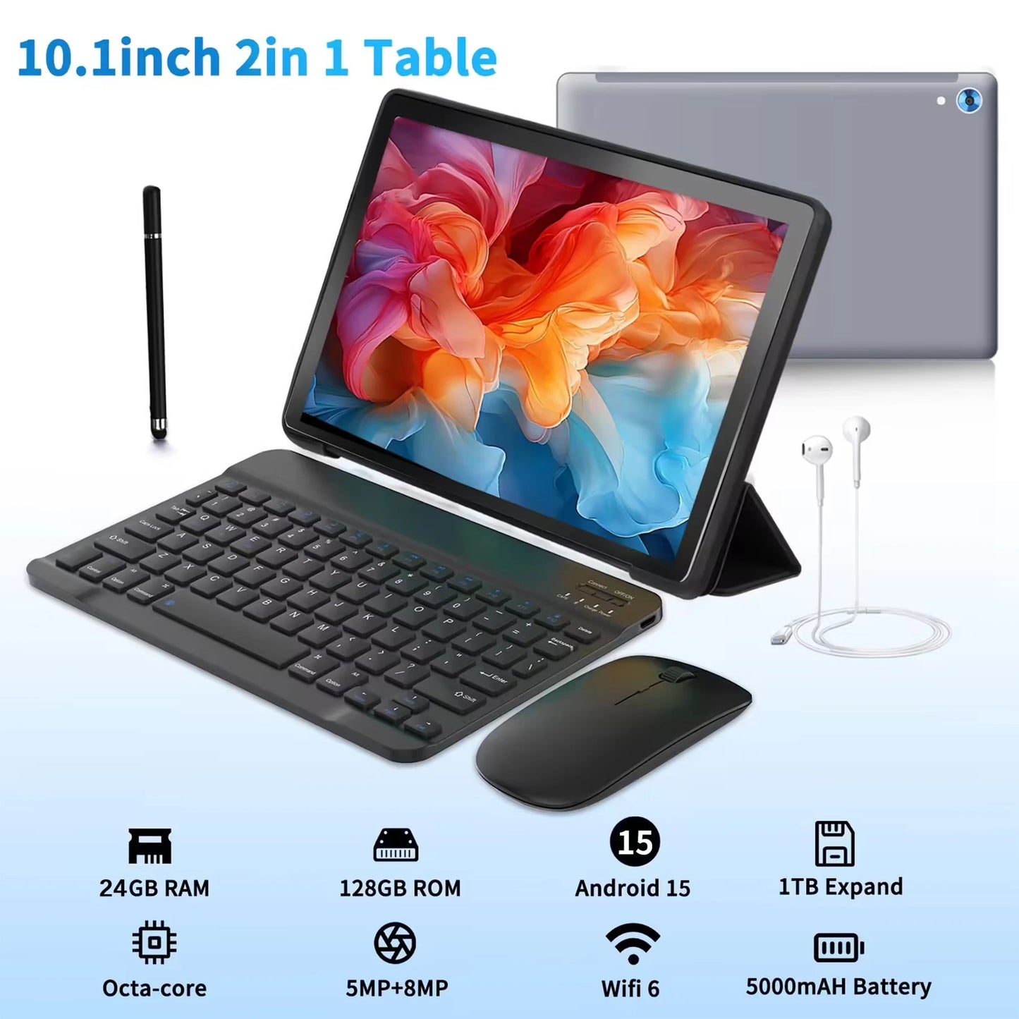 URAO C109L 10'' Android 15 Tablet – Octa Core, 24GB+128GB, 1TB Expandable