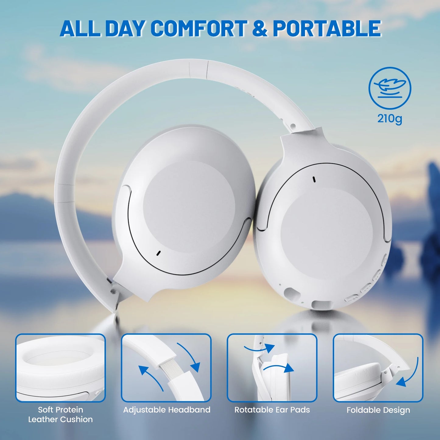 ATTACK SHARK G300 Wireless Gaming Headset – Foldable, ANC, HD Stereo