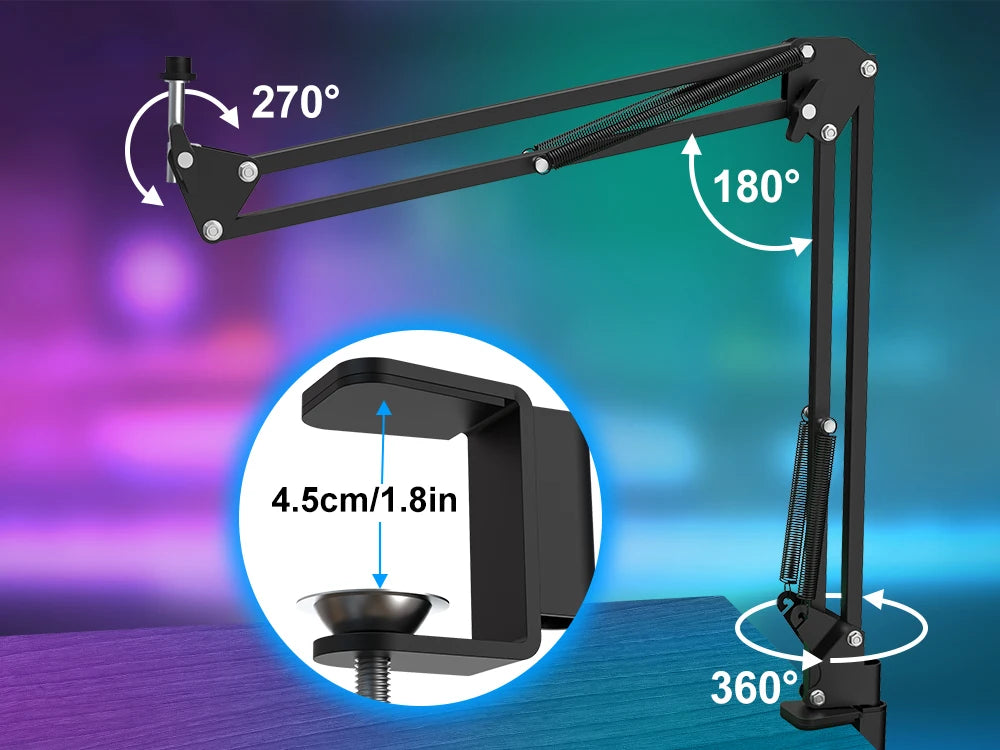 Haomuren USB Streaming Microphone Kit – Cardioid Condenser with Boom Arm
