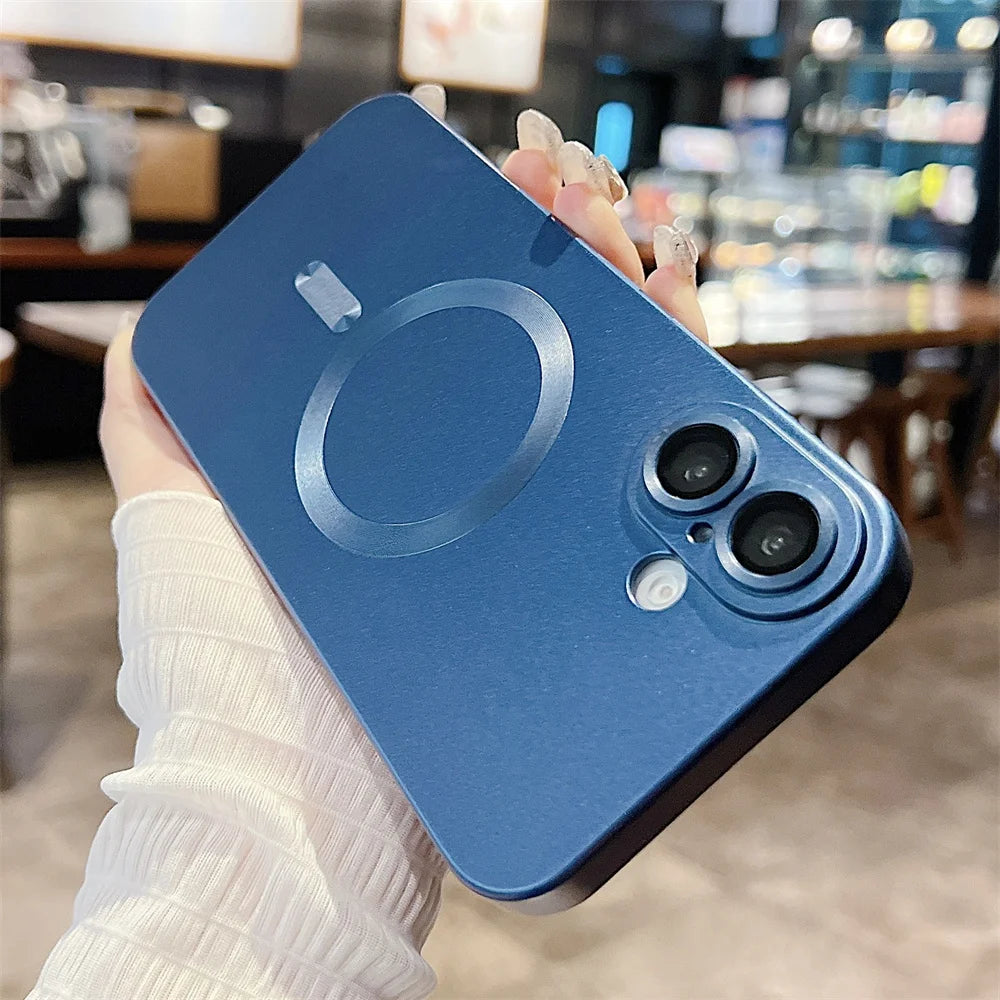 Matte Soft Silicone MagSafe Case – Shockproof TPU for iPhone 11–16 Pro/Max