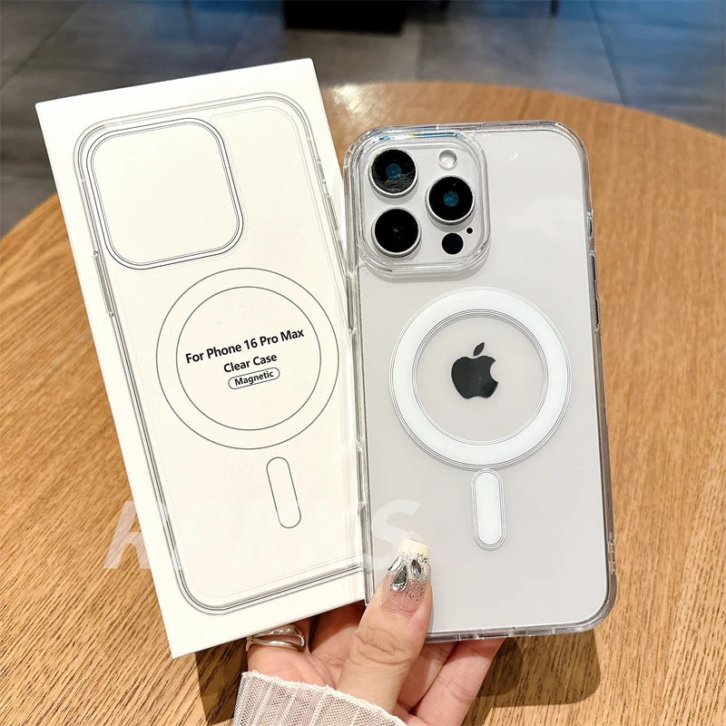 Transparent MagSafe Wireless Charging Case – For iPhone 11–17 Series