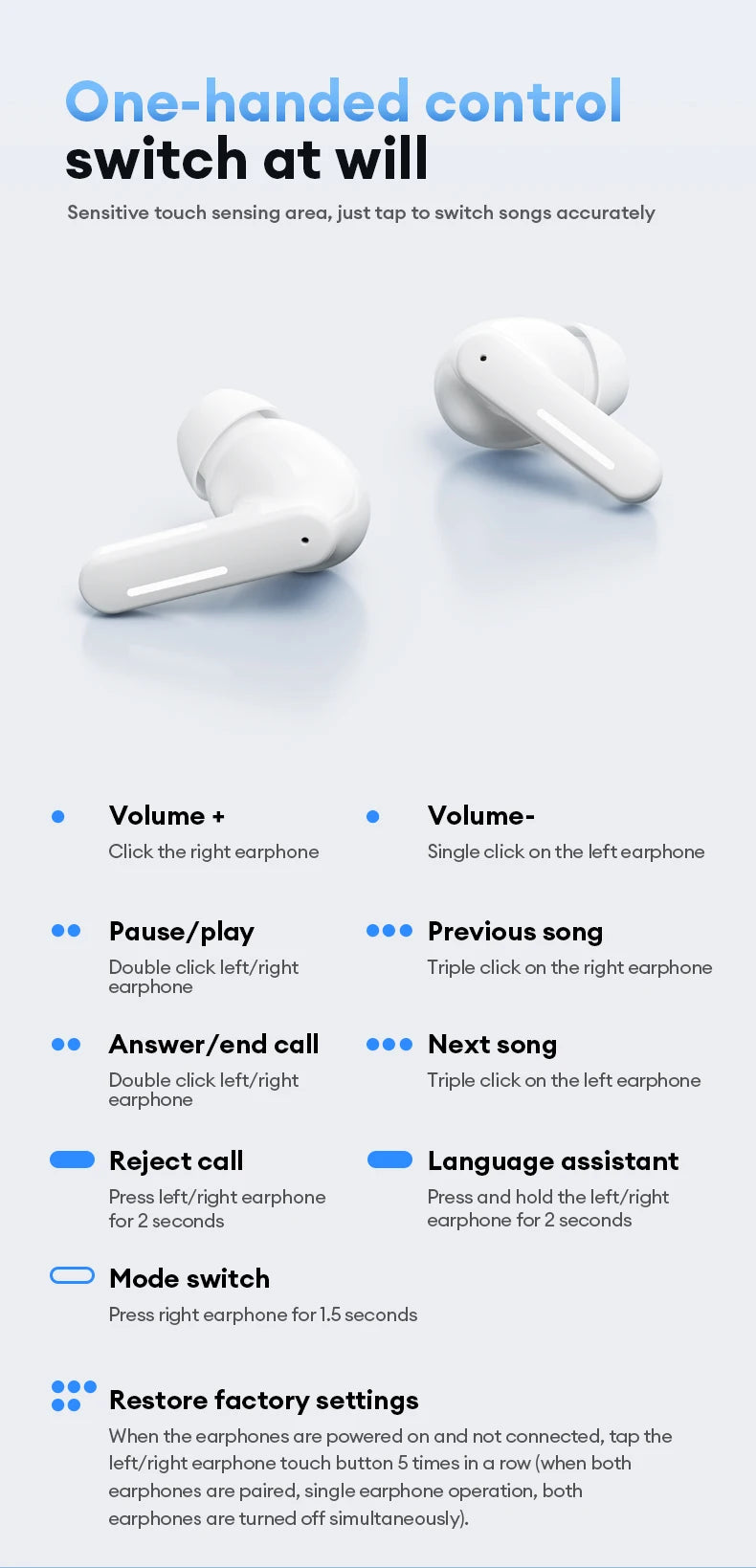 Lenovo LE209 Wireless Bluetooth Earphones – ANC, HiFi Music, 30H Battery
