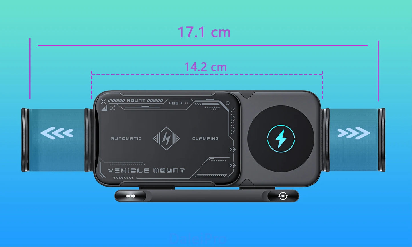 Universal Car Phone Holder & Wireless Charger – MagSafe, Auto-Rotation