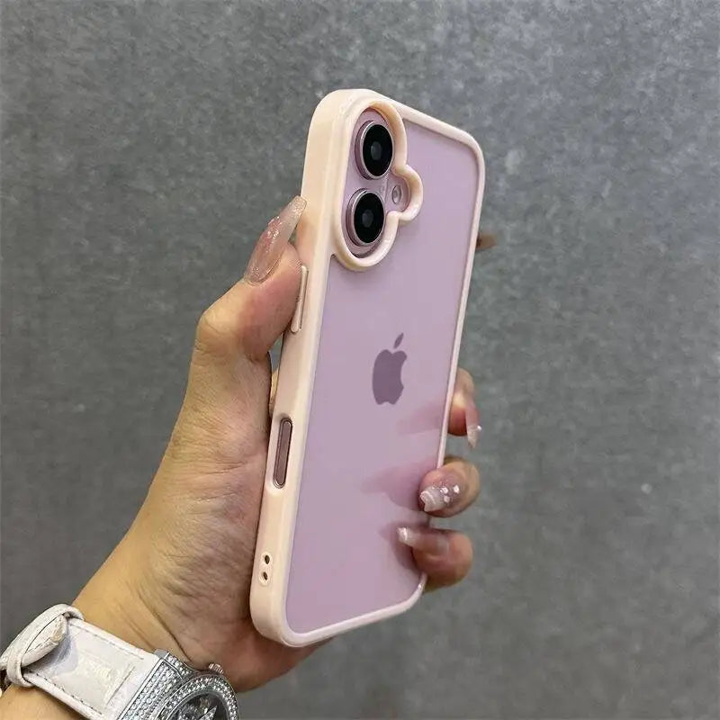 Luxury Candy Color Bumper Case – Transparent Shockproof iPhone 7–16