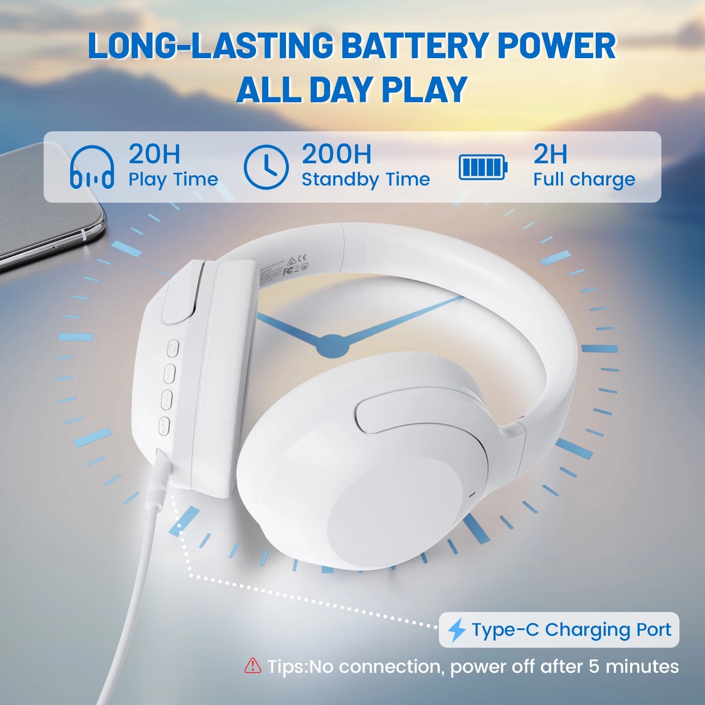 ATTACK SHARK G300 Wireless Gaming Headset – Foldable, ANC, HD Stereo