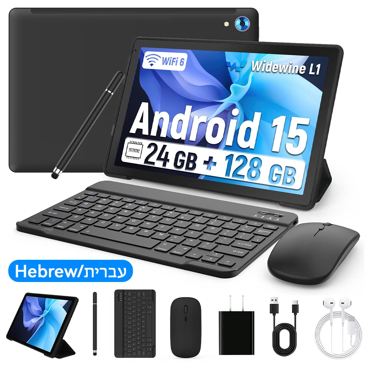 URAO C109L 10'' Android 15 Tablet – Octa Core, 24GB+128GB, 1TB Expandable