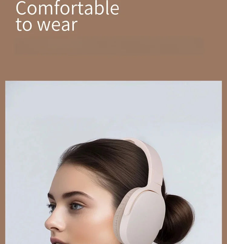 Fashion Bluetooth Over-Ear Headphones – Deep Bass, Sports Stereo, Long Battery