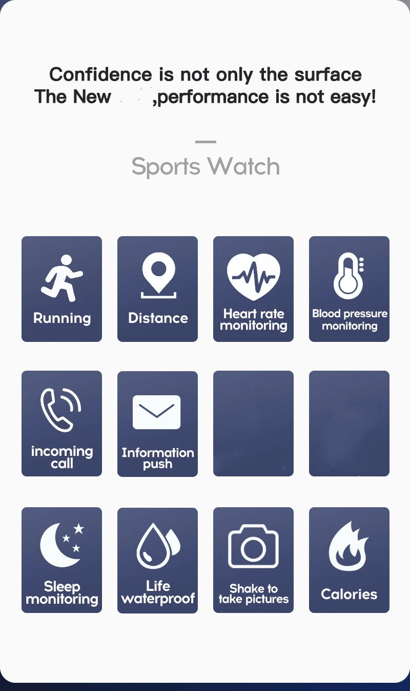 Smart Watch for Men & Women – Bluetooth, Music, Fitness & Sleep Monitor