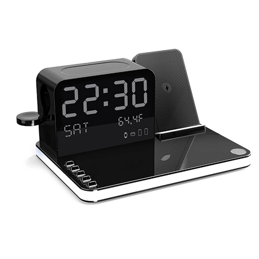 SEMOIC 7-in-1 Wireless Charging Station – Fast Charger with Clock & Night Light