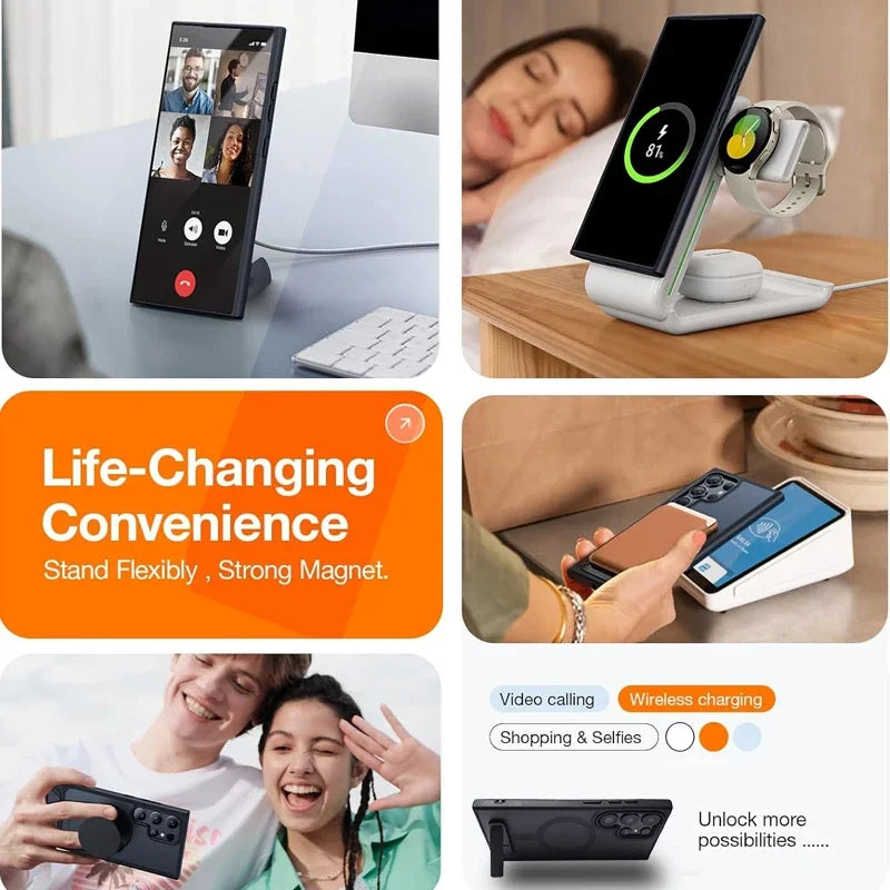 UYUXIO Magnetic Case with Kickstand – Samsung Galaxy S22–S25 Series