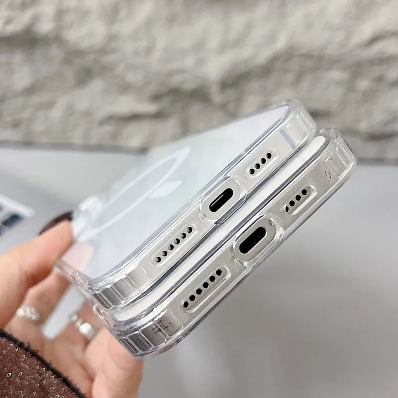 Luxury Clear Magnetic Case – MagSafe iPhone 16 Pro/Max, Wireless Charging