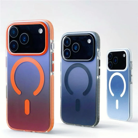 Gradient Matte iPhone Case – Shockproof & MagSafe (iPhone 16–17/Air/Pro Max)