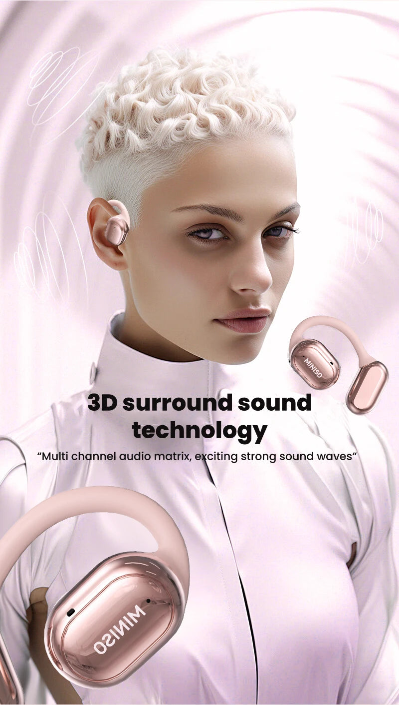 MINISO X39 Wireless Open-Ear Earbuds – Bluetooth 5.4, HiFi Sound, IPX5