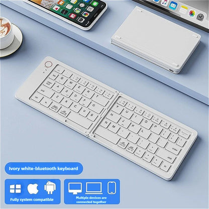 MINGCVIL Mini Foldable Bluetooth Keyboard – Slim, Portable, Rechargeable
