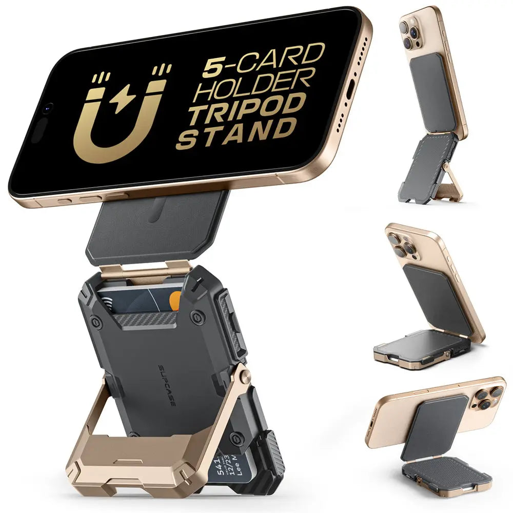 SUPCASE Magnetic Tripod Phone Stand – Credit Card Holder, MagSafe Compatible