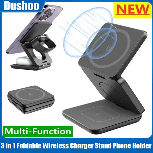 3-in-1 Foldable Magnetic Wireless Charger – iPhone, iWatch & AirPods