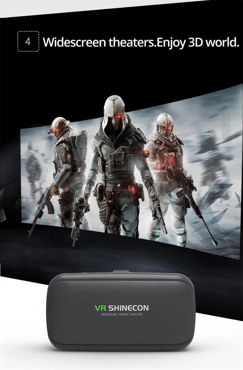 VR Shinecon 10.0 3D VR Helmet – Smartphone Virtual Reality Headset