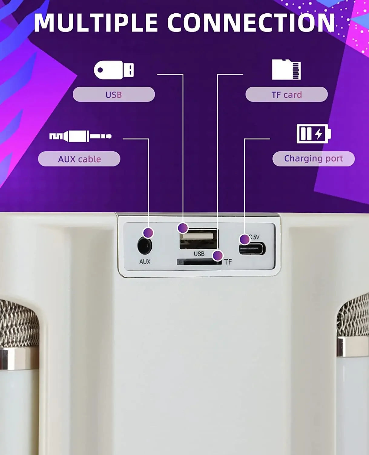 Portable Dual Mic Karaoke Machine – Bluetooth HIFI Speaker for Home & Party