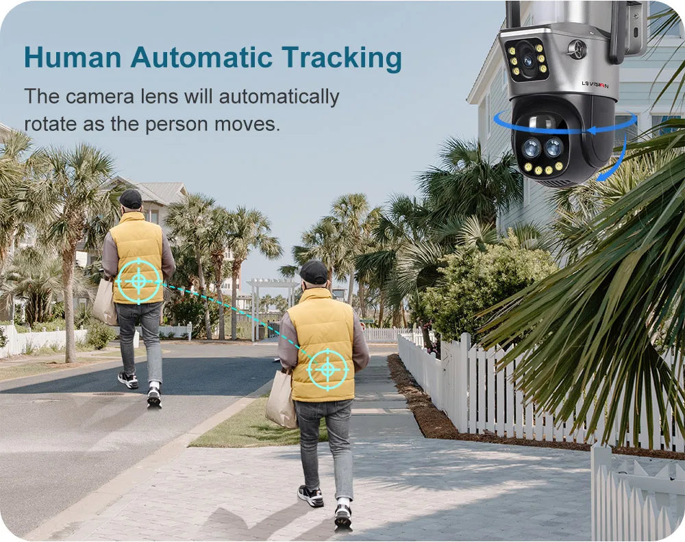 LS Vision V380 Dual Lens Solar Camera – 8MP 4K, 10X Zoom, WiFi/4G