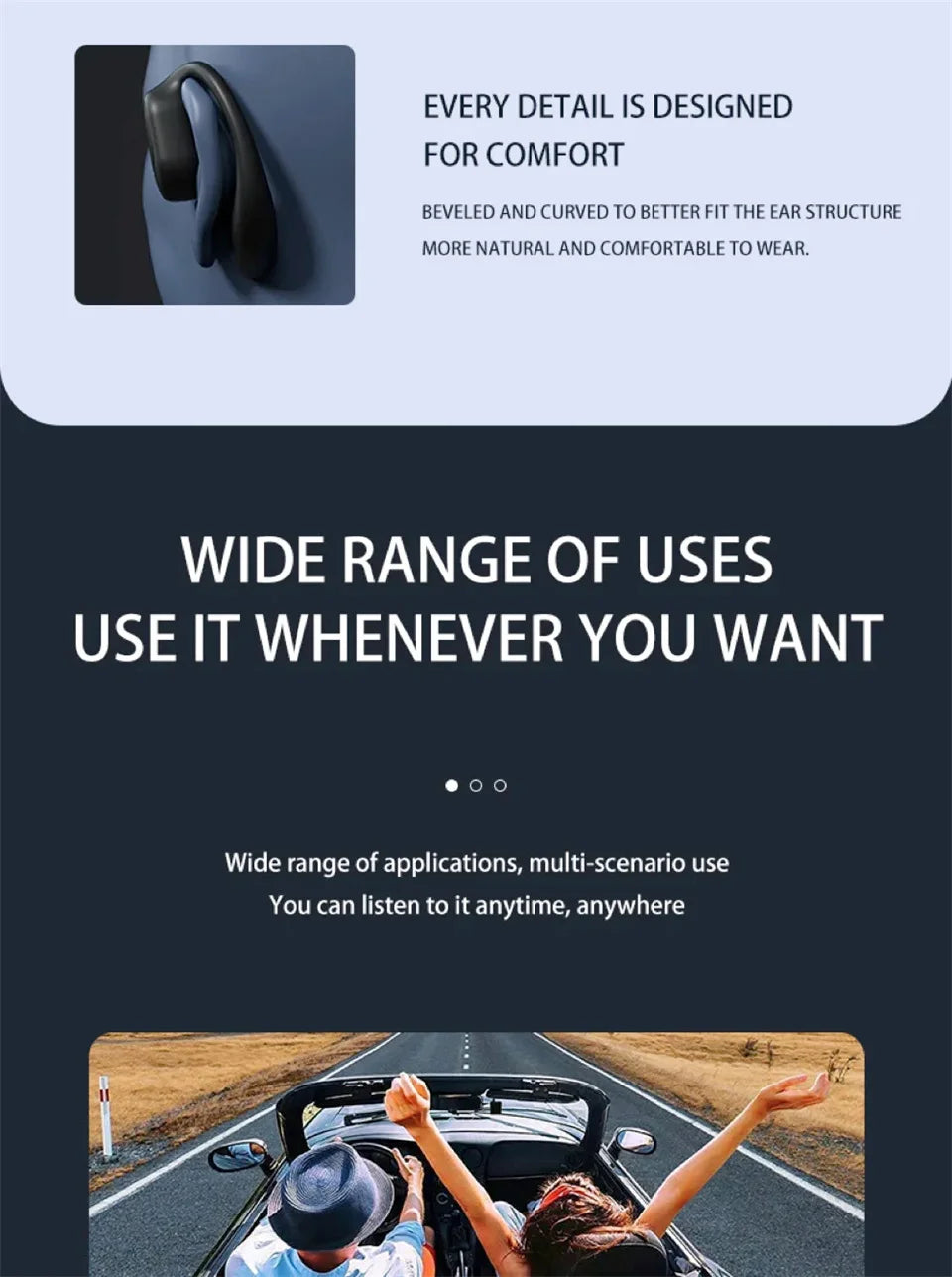 Wireless Bone Conduction Headphones – Bluetooth, Mic, Noise Cancelling