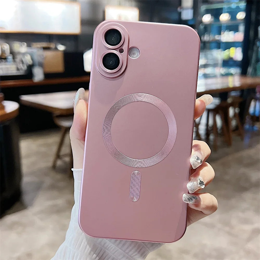 Matte Soft Silicone MagSafe Case – Shockproof TPU for iPhone 11–16 Pro/Max