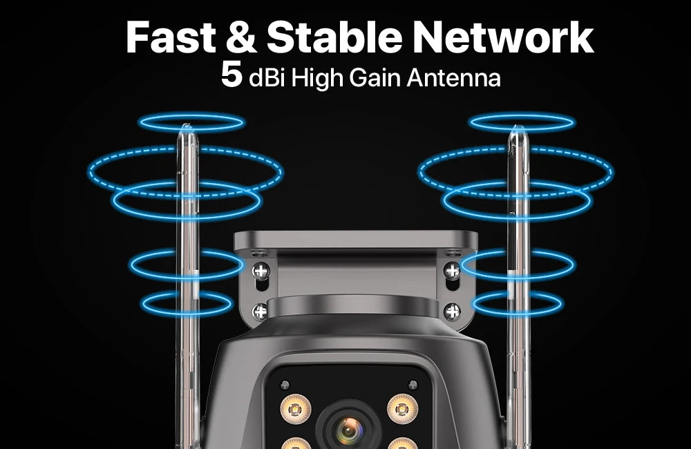 6K 9MP Outdoor WiFi Camera – Triple Lens, Dual Screen, PTZ Auto Tracking