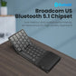 Folding Bluetooth Keyboard with Touchpad – Wireless, 3-Device Support, PU Leather