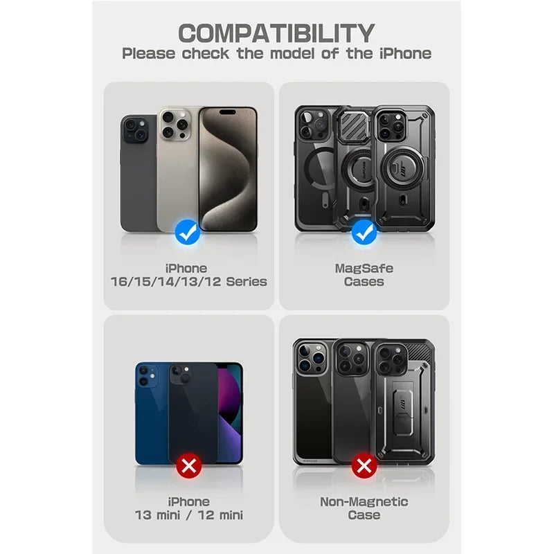 SUPCASE Magnetic Tripod Phone Stand – Credit Card Holder, MagSafe Compatible