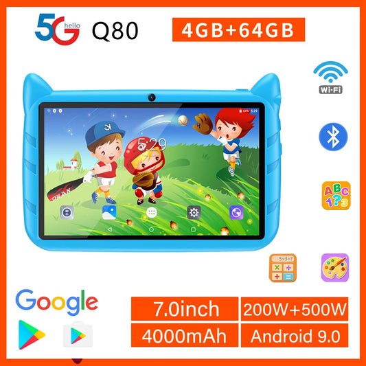 7'' Kids Tablet – Global 5G, Quad Core Android, 4GB+64GB, Educational