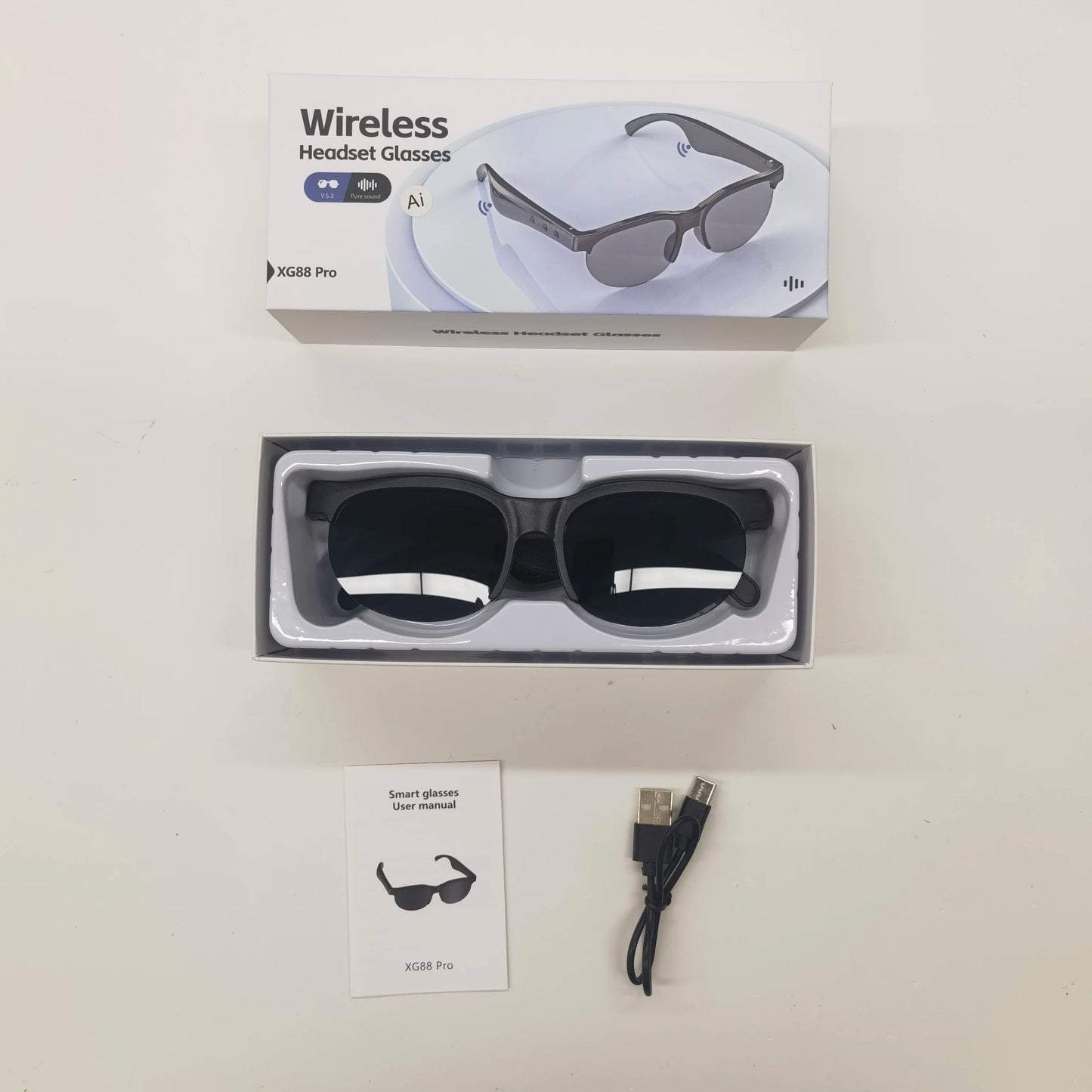 AI Smart Translation Glasses – 144 Languages, Bluetooth 5.3, Music & Sports