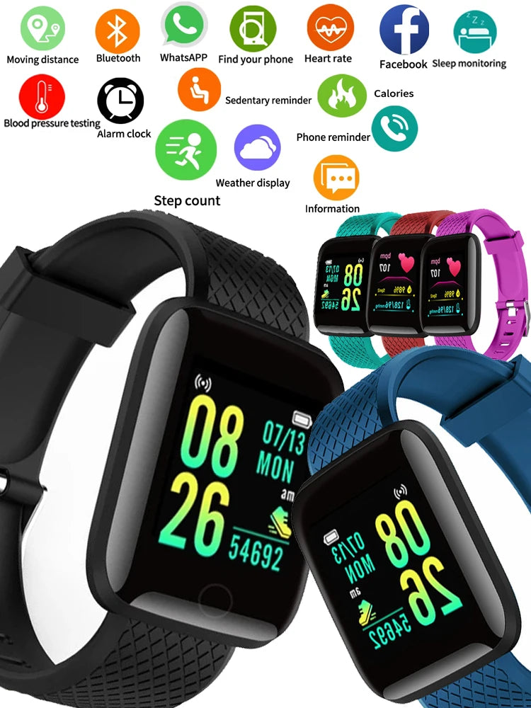 116 Smart Fitness Bracelet – Sport Watch, Music & Message Control, Bluetooth