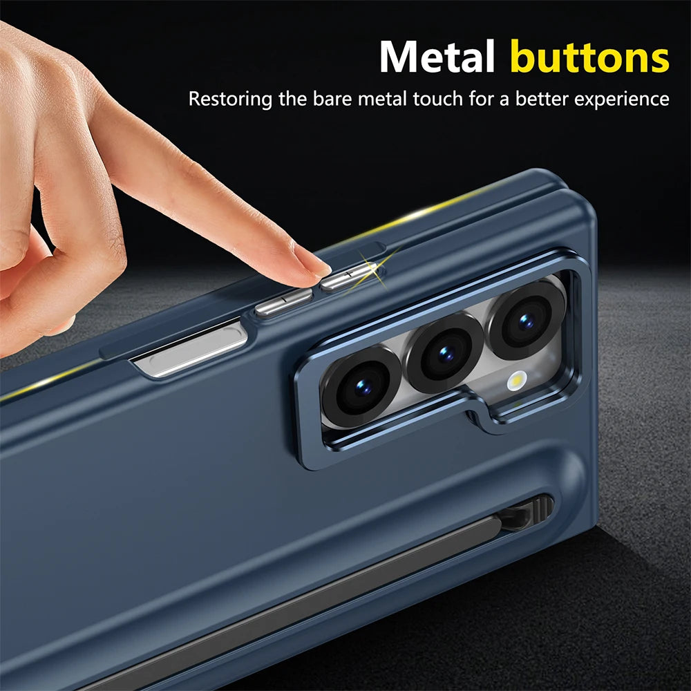 Galaxy Z Fold 4–7 Case – Metal Stand, S Pen Slot & Screen Guard