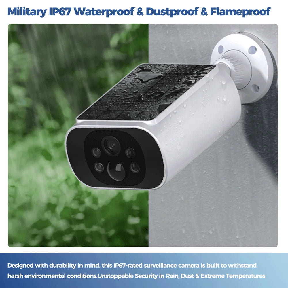 ALEVIO Solar WiFi Camera – 2.5K Outdoor Security, PIR & Night Vision