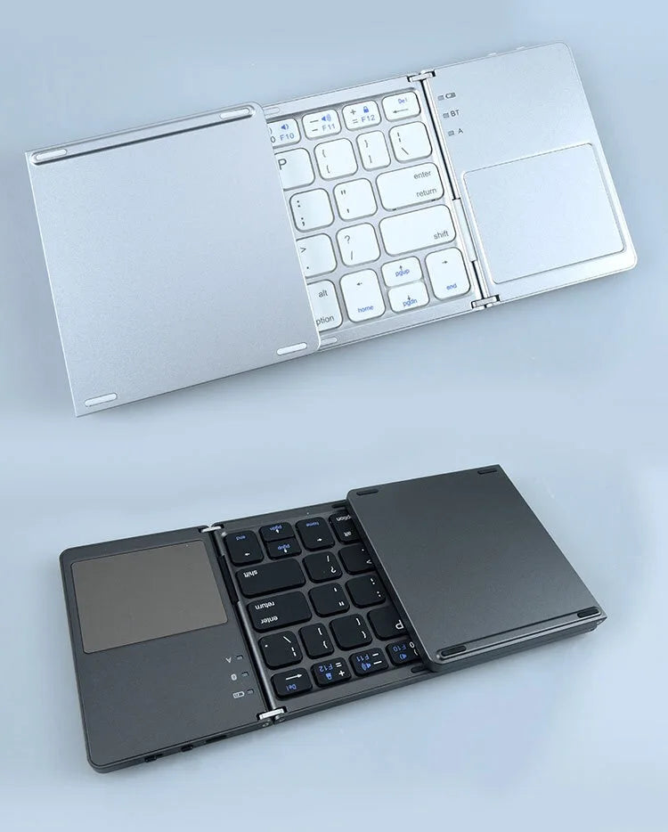 Folding Bluetooth Keyboard with Touchpad – Mini Wireless, Universal 3-System