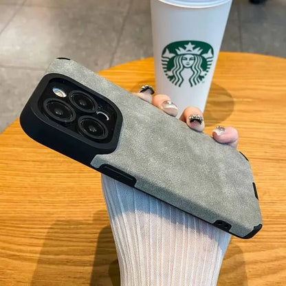 Fashion Fur Leather Phone Case – Full Lens Protection for iPhone 11–16 Pro/Max