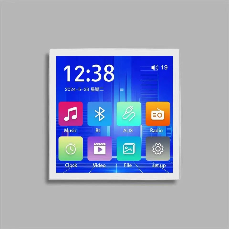 4'' Bluetooth Wall Amplifier – Touchscreen Mini Stereo, Home Theater Audio